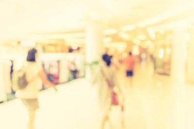 Alışveriş merkezinin bulanık görüntüsü ve arka plan kullanımı için insanlar .