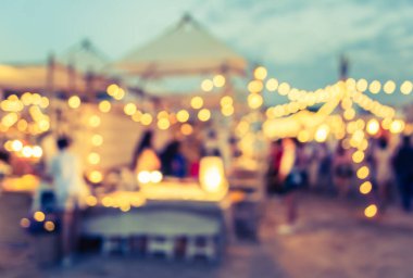 Arka plan kullanımı için Bokeh ile sokak festivalinin klasik ton bulanık görüntüsü .