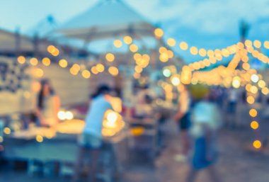 Arka plan kullanımı için Bokeh ile sokak festivalinin klasik ton bulanık görüntüsü .