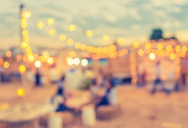 Arka plan kullanımı için Bokeh ile sokak festivalinin klasik ton bulanık görüntüsü .