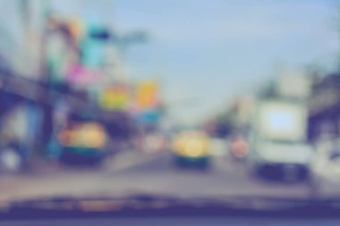 Arka plan kullanımı için Bokeh ile birlikte arabaların içerideki görüntüsünün klasik ton bulanıklığı .