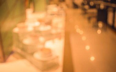 Arka plan kullanımı için açık büfe yemek odası görüntüsü. (Klasik ton))