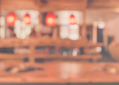 Bokeh ile Japon restoranının bulanık arkaplan görüntüsü soyut bulanık