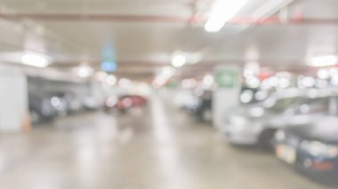 Arkaplan kullanımı için otopark içi Bokeh ile bulanık görüntü.