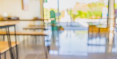 Arkaplan kullanımı için bokeh ile boş kafenin bulanık görüntüsü .