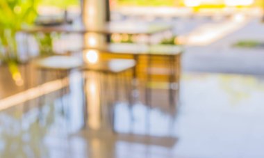 Arkaplan kullanımı için bokeh ile boş kafenin bulanık görüntüsü .