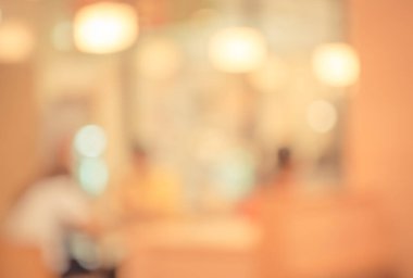 Bokeh ile restoranın bulanık arkaplan görüntüsü. (Klasik ton))