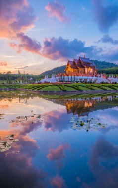 CHIANG MAI, THAILAND - DEC 31: 2017 unrecognized people at Ho kham luang (Royal Pavilion) in The Royal Flora Ratchaphruek was an international flora exhibition December 31,2017 in Chiangmai, Thailand.