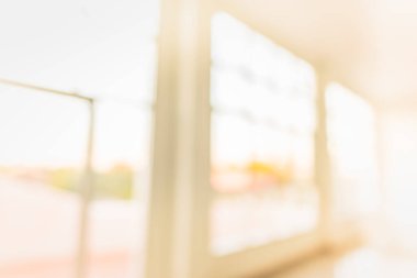 Abstract blur image of office window , Door and corridor with bokeh  for background usage.