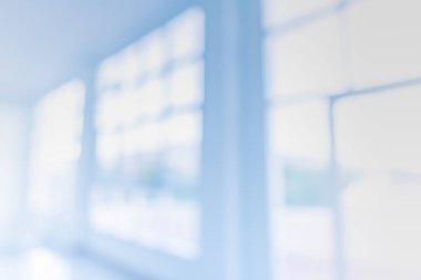 Abstract blur image of office window , Door and corridor with bokeh  for background usage.
