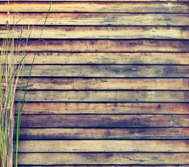 Eski ahşap duvar arka planının görüntüsü. (Klasik ton))