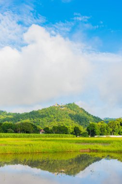 Wat Phra 'daki eski tapınak ve kutsal Buda heykeli Doi Kham tapınağı, Chiang Mai, Tayland