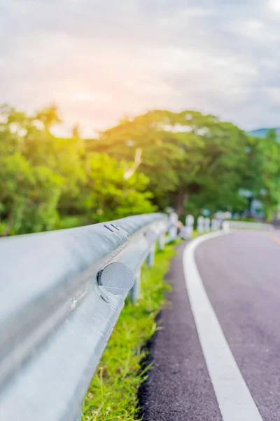 Imagen Vertical Carretera Asfalto Perspectiva Día Para Ver Jardín Verde —  Fotos de Stock