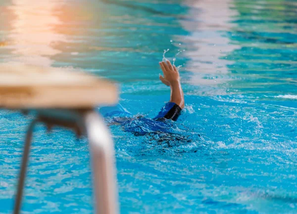 Image Asian Boy Swimming Pool — Stock Photo, Image