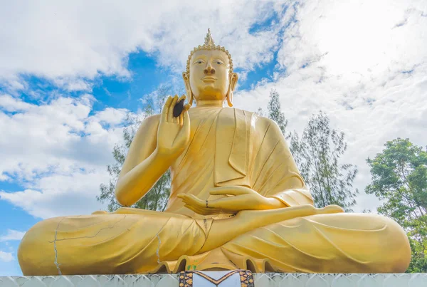 Bild Der Bienenwabe Auf Der Hand Der Buddha Statue — Stockfoto