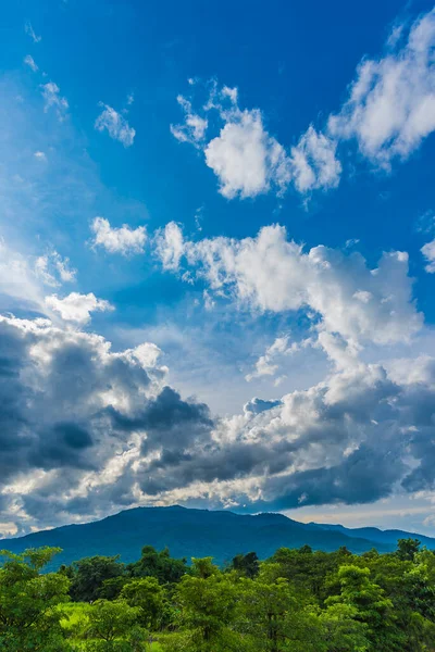 Image Blue Sky Mountain Background Doi Suthep Chiang Mai Thailand — Stock Photo, Image
