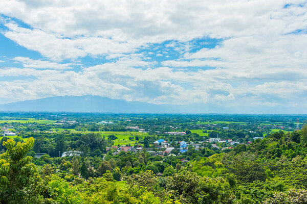 View from mountain to see doi saket city ,Chinag mai Thailand