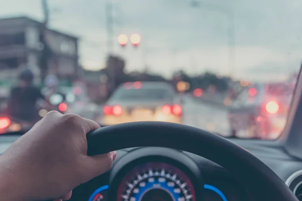 Imagem Pessoas Dirigindo Carro Durante Dia Para Uso Fundo Tirar — Fotografia de Stock