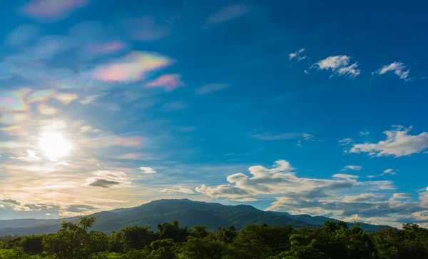 Image Rainbow Color Blue Sky Mountain Background Doi Suthep Chiang — Stock Photo, Image