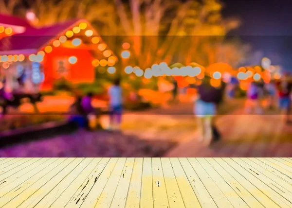 Abstract blur image of night festival on street blurred background with bokeh.