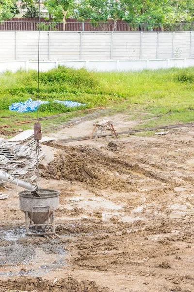 Image Concrete Mixing Car Pouring Liquid Cement Bucket Tank Construction — Stock Photo, Image