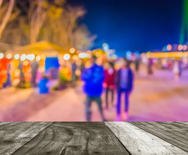 Abstract blur image of night festival on street blurred background with bokeh.