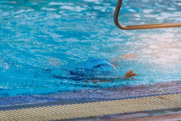 Image Asian Boy Swimming Pool — Stock Photo, Image