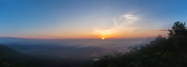 Dlouhotrvající Expozice Panorama Snímek Provincie Chiang Mai Thajsko Starý Výhled — Stock fotografie