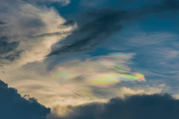 Imagem Íris Céu Azul Nuvem Branca Durante Dia Para Uso — Fotografia de Stock