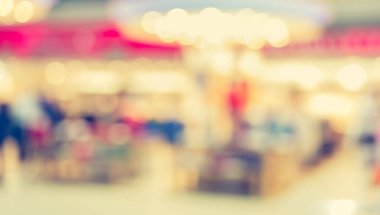 Arka plan kullanımı için Bokeh 'li Cafe veya Restoran' ın soyut bulanık görüntüsü. (Klasik ton))