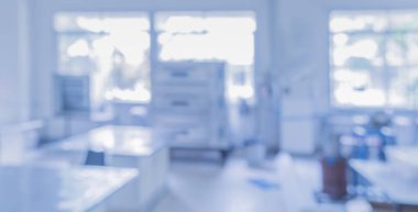 Eczane arkaplan kullanımı için modern laboratuvarın bulanık görüntüsü .