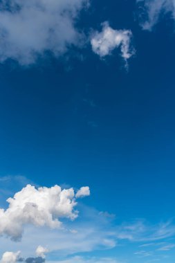 Arka plan kullanımı için mavi gökyüzü ve beyaz bulutun gündüz görüntüsü. (dikey).