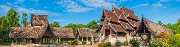 Panorama Image Wat Ton Kain Old Temple Made Wood Chiang — Stock Photo, Image