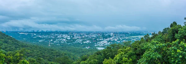 Lange Blootstelling Panorama Beeld Van Provincie Chiang Mai Thailand Oude — Stockfoto