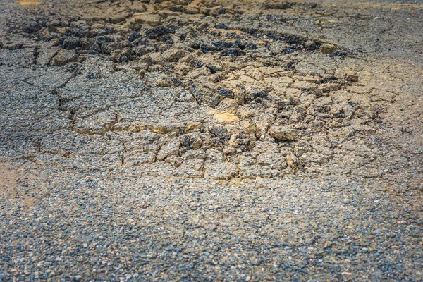 Immagine Crepa Danneggiata Strada Giorno — Foto Stock