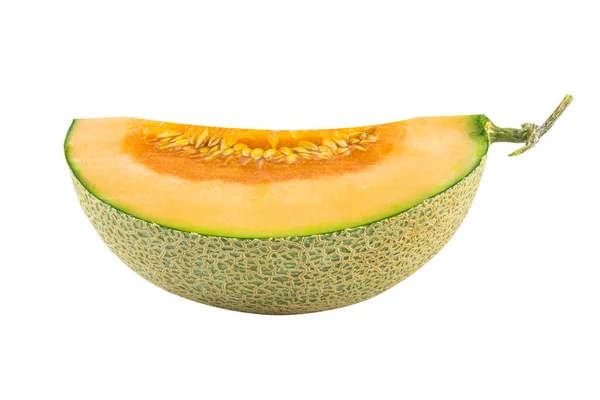 Bild Von Frischen Folie Cantaloupe Oder Melone Isoliert Auf Weißem — Stockfoto