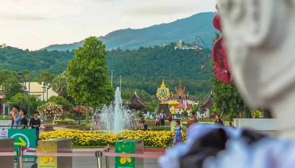 Chiang Mai Thailand Oct 2016 Černá Bílá Látka Kham Luang — Stock fotografie