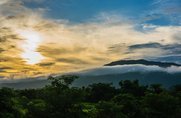 Image Blue Sky Mountain Background Doi Suthep Chiang Mai Thailand — Stock Photo, Image