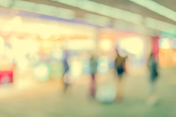 Vintage Tone Blurred Image People Walking Hallway Airport Background Usage — Stock Photo, Image