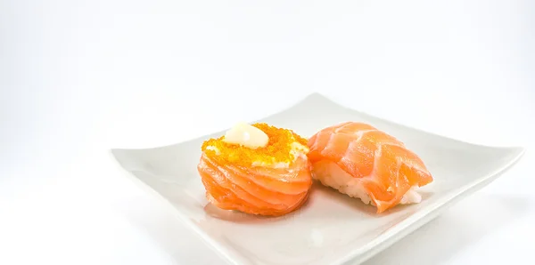 Sushi roll i łososia nigiri sushi — Zdjęcie stockowe