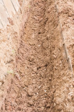 Kırmızı toprak delik doku görüntü yakın çekim .