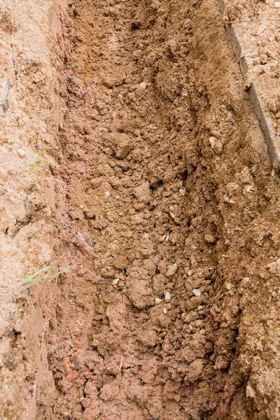 Close Red Soil Hole Texture Image — Stock Photo, Image