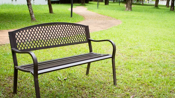 Wooden Park Bench Public Park Image — Stock Photo, Image