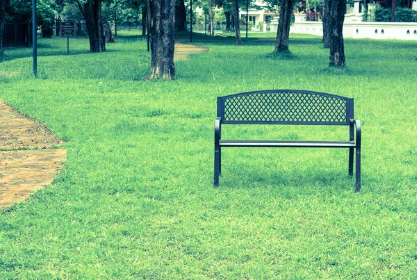 Wooden Park Bench Public Park Image — Stock Photo, Image