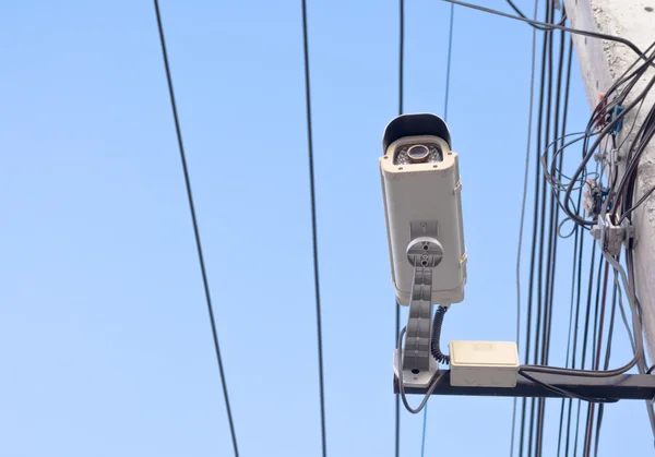 Elektrik Direği Cctv Kamera Görüntüsü — Stok fotoğraf