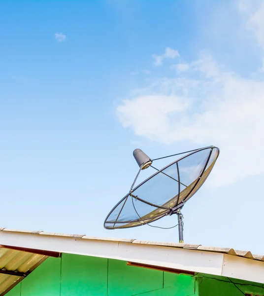 Satellite on roof — Stock Photo, Image