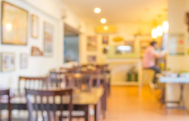 görüntü Coffee Shop bokeh ile arka plan bulanıklık.