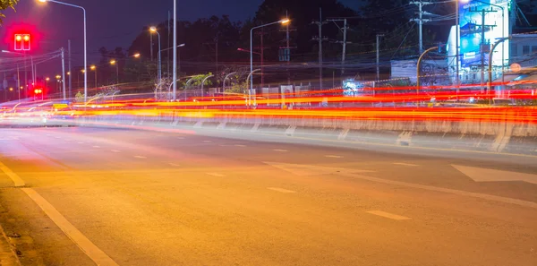 Long exposure photo of light trails on the street. — Stock Photo, Image
