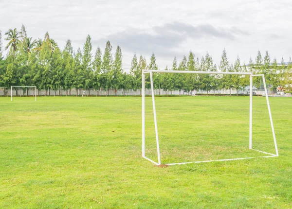 Imagem Antigo Gol Futebol Campo — Fotografia de Stock