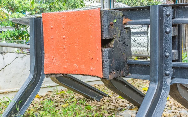 Immagine Della Fine Del Binario Con Una Ferrovia Ferroviaria — Foto Stock